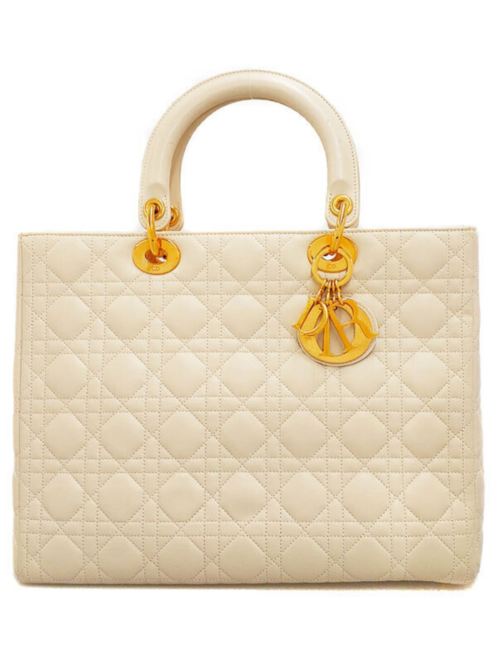 Christian Dior Lady handbag cream Beige Cream cannage quilt